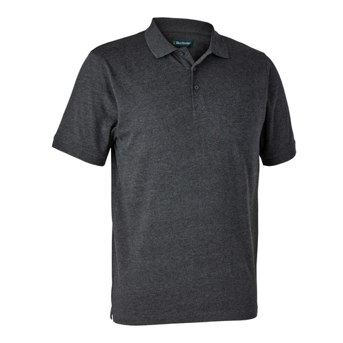 Deerhunter Gunnar Polo Shirt in Dark Grey, men's country polo shirt