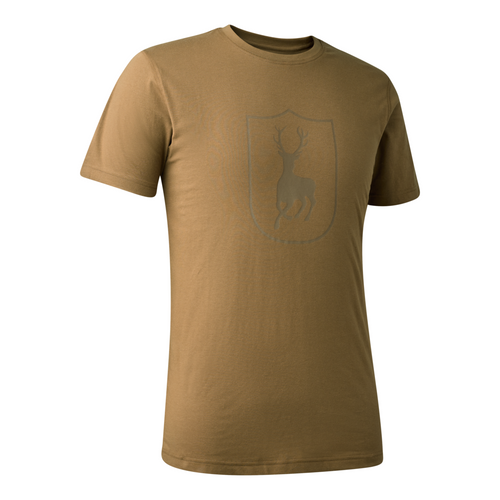 Deerhunter Deer Logo T Shirt 8985 in Butternut, men's short sleeve top