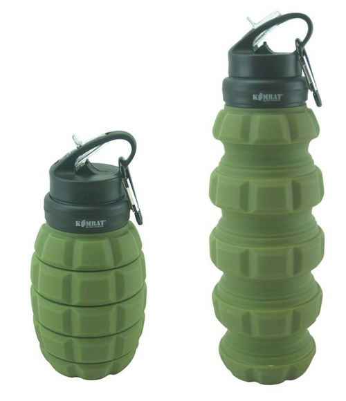 Kombat UK Grenade Expanding Water Bottle in green