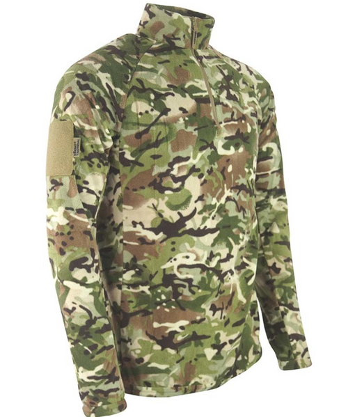 Kombat UK Alpha Mid Layer Fleece Top in BTP Camouflage
