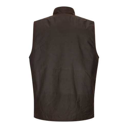 Walker & Hawkes Winchester Wax Gilet in Brown, men's wax country bodywarmer