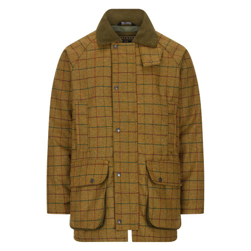 Walker & Hawkes Derby Tweed Barlaston Shooting Jacket in Beige Tweed, men's waterproof tweed shooting jacket