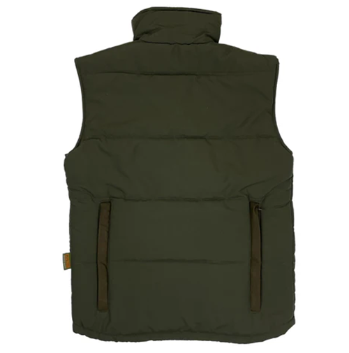 Game Vantage Gilet in Olive, men's padded country gilet in green