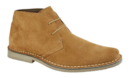 Roamers Two Eyelet Desert Boots in Sand Suede
