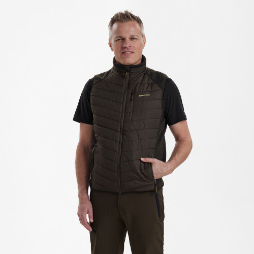 Deerhunter Moor Padded Waistcoat in brown, men's padded gilet