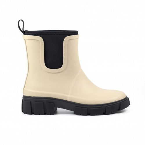 Lazy Dogz Ladies Lake Ankle Wellies, women's short wellingtons in Cream