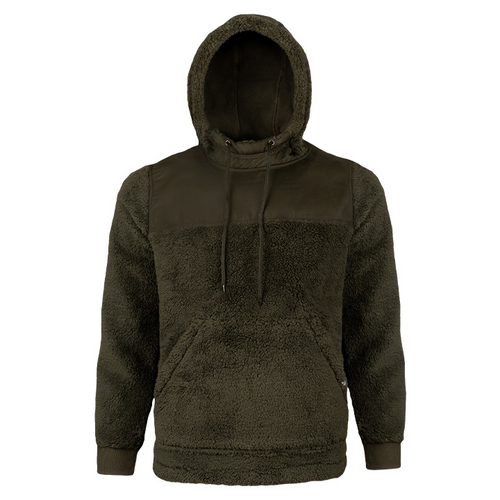 Jack Pyke Sherpa Fleece Hoodie Gen 2 in green, men's country fleece hooded top