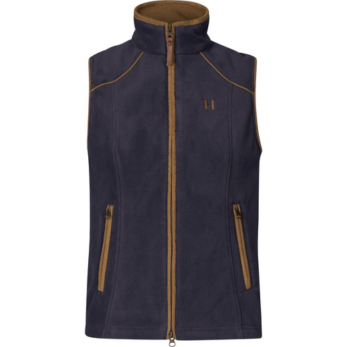 Harkila Lady Sandhem 200 Fleece Waistcoat in Deep Well Purple, features a wind-resistant lining.