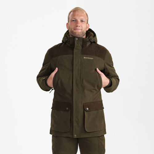 Deerhunter Eagle Winter Jacket in green, men's waterproof and breathable shooting jacket