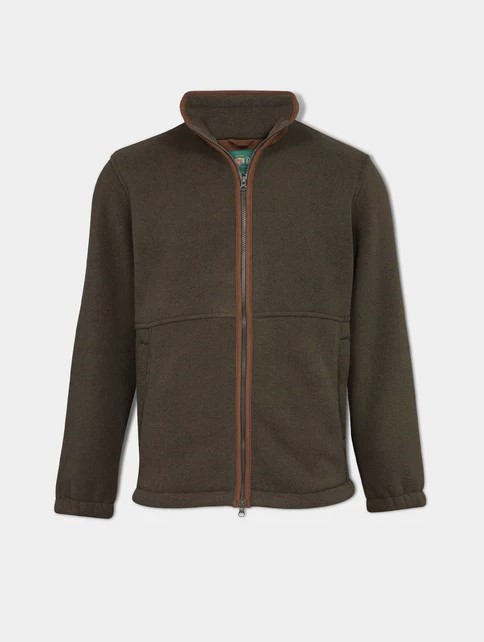 Alan Paine Men's Aylsham Fleece Jacket in Green, men's country fleece jacket