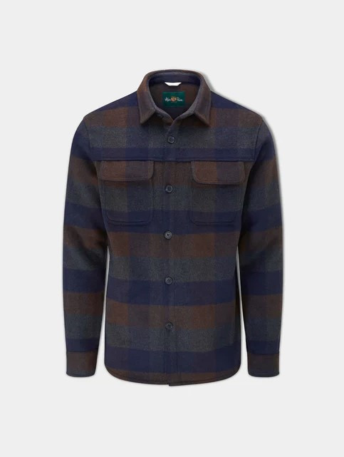 Alan Paine Ripley Plaid Shacket Navy