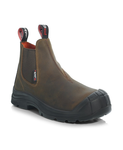 Performance Brands Pro Dealer Plus Safety Boots in brown, men's steel toe cap work boots
