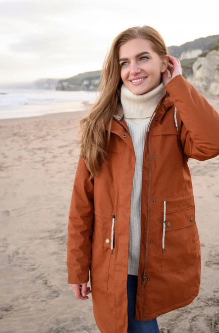 Lighthouse ladies Isobel Waterproof coat, women's three quarter length jacket with sherpa lining