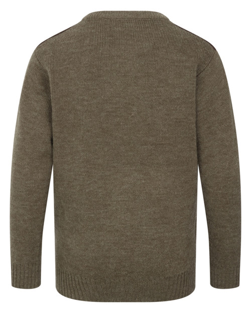 Hoggs of Fife Melrose 2 Crew neck pullover jumper in green, men's country jumper