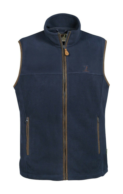 Percussion Scotland fleece vest in navy