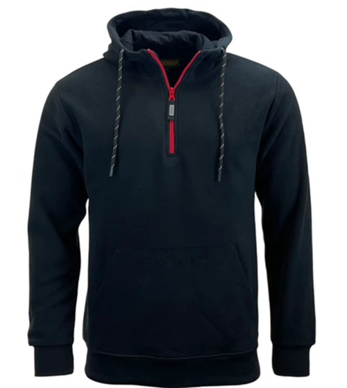 Game Trail Fleece Hoodie in black, men's quarter zip fleece pullover