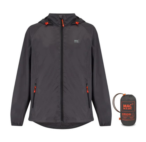 Mac in a Sac Origin 2 Unisex Packable Waterproof Jacket in Grey