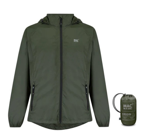Mac in a Sac Origin 2 Unisex Packable Waterproof Jacket in Green