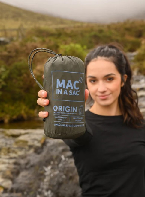 Mac in a Sac Origin 2 Unisex Packable Waterproof Jacket in Green