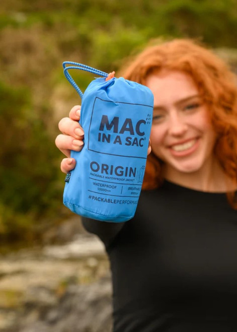 Mac in a Sac Origin 2 Unisex Packable Waterproof Jacket in Ocean Blue