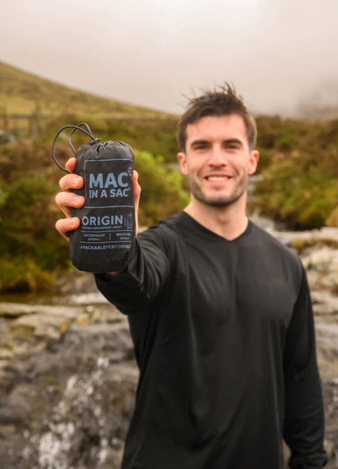 Mac in a Sac Origin 2 Unisex Packable Waterproof Jacket in Navy Blue