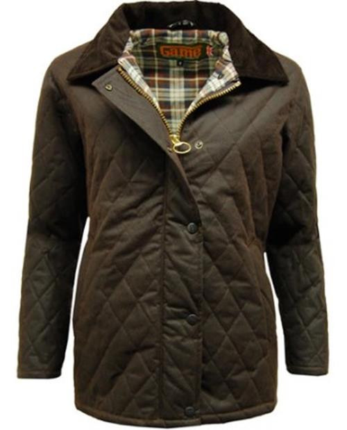 Game Ladies Zara Quilted Wax Jacket in brown, women's country wax jacket