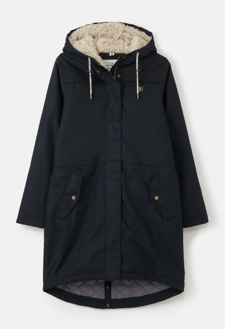 Lighthouse Abigail Coat in black, women's three quarter length rain jacket