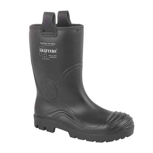 Grafters Safety Waterproof Rigger Boots M928A, men's fleece lined rigger boots for work