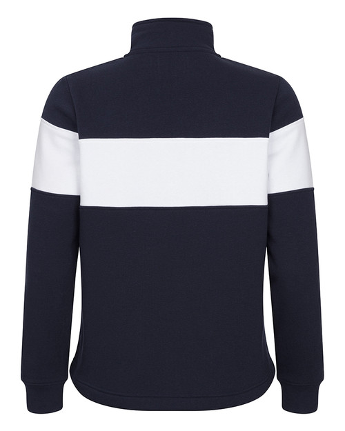 Hoggs Of Fife ladies Dumfries 1888 1/4 zip sweatshirt Navy/White, polycotton jumper.