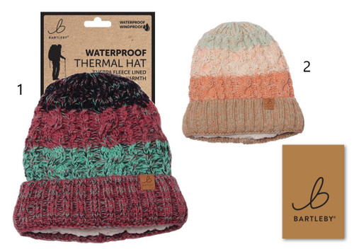Bartleby Waterproof Sherpa Fleece Lined Hat, women's Winter knitted hat
