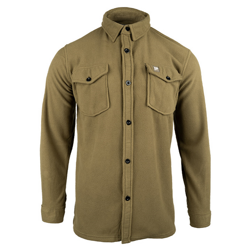 Jack Pyke Polar Fleece Shirt in Dark Mustard, men's lightweight fleece shirt