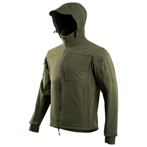 Highlander Stoirm Tactical Softshell Jacket in olive green, men's waterproof softshell jacket