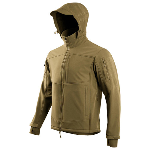 Highlander Stoirm Tactical Softshell Jacket in coyote tan, men's waterproof softshell jacket