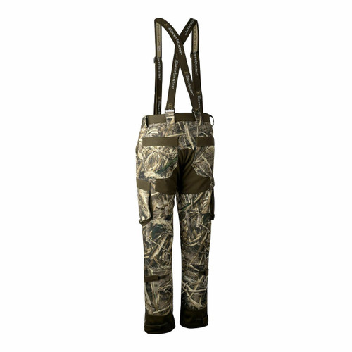 Deerhunter Mallard Trousers in Max 5 camouflage, men's waterproof and breathable trousers with braces