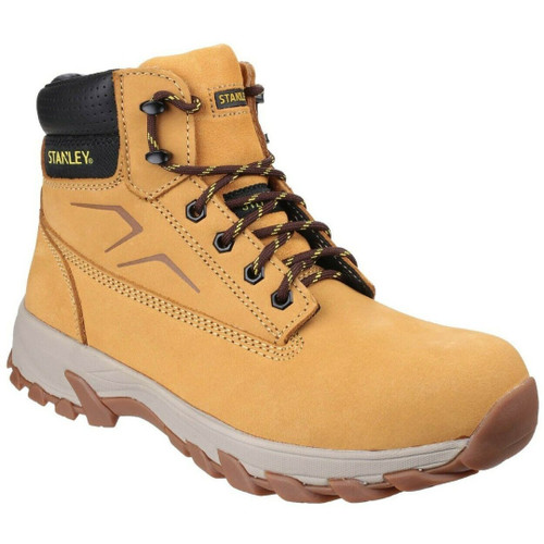 Stanley Tradesman Lace Up Safety Boots in honey, men's steel toe cap work boots
