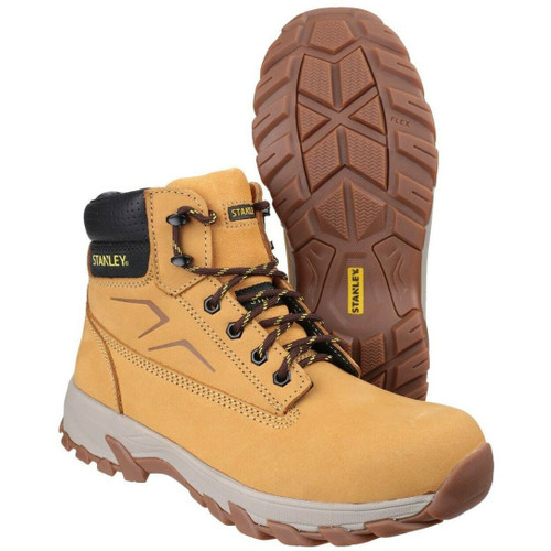 Stanley Tradesman Lace Up Safety Boots in honey, men's steel toe cap work boots