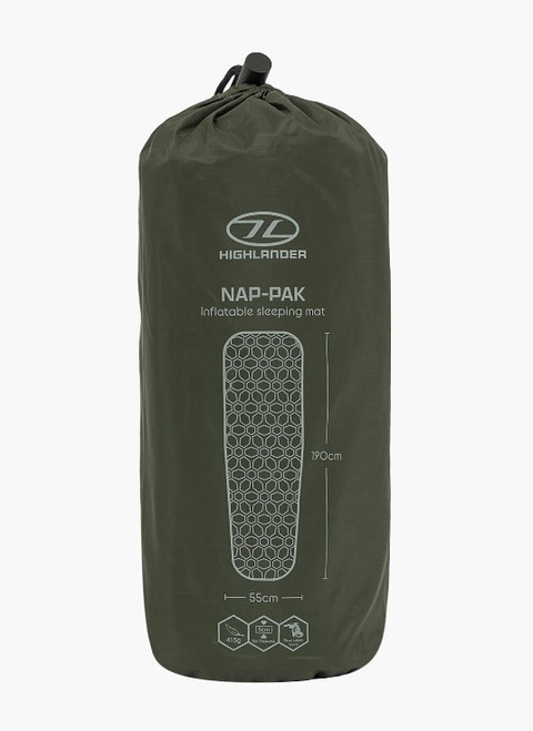 Highlander Nap-Pak Inflatable Sleeping Mat in green