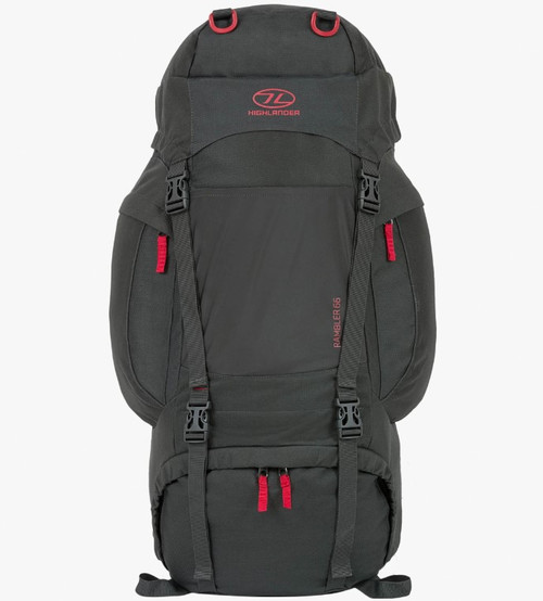 Highlander Rambler Rucksack, 66 litre backpack in charcoal grey