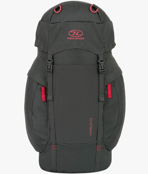 Highlander Rambler Rucksack, 33 litre backpack in charcoal grey