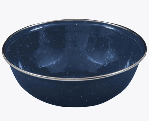 Highlander Deluxe Camping Enamel Set in navy, enamel bowl, plate, mug and cutlery set