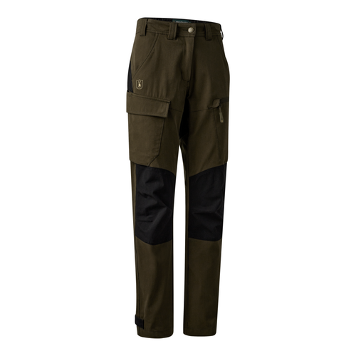 Deerhunter Lady Sarek Full Stretch Trousers in brown and black, women's lightweight stretch country trousers