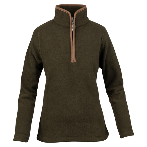 Jack Pyke Ladies Fleece Pullover in dark olive, women's country fleece top