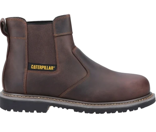 Caterpillar Powerplant Safety Dealer Boots in brown, men's steel toe cap work boots