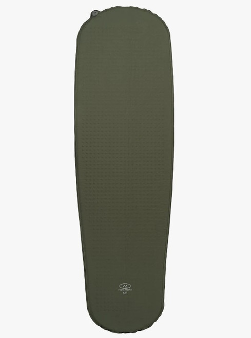 Highlander Kip Self Inflate Mat, lightweight and easy to inflate. Rolls and packs into a stuff sack which is included.