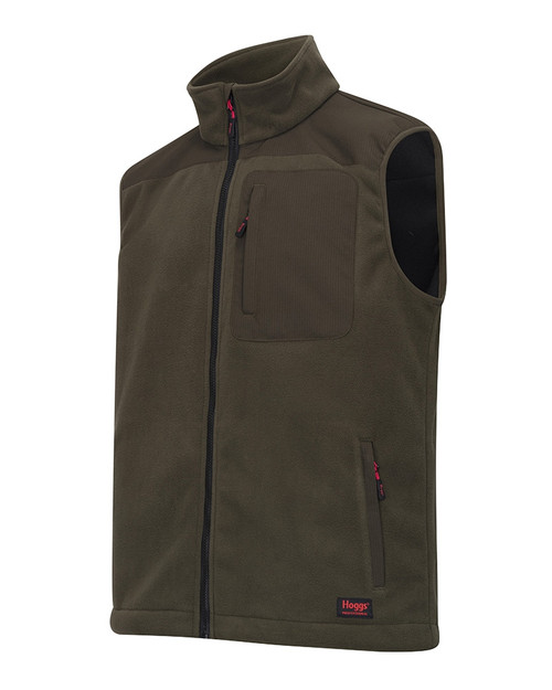 Hoggs of Fife Green King 2 Gilet, men's country fleece Waistcoat in green
