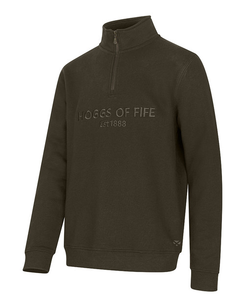 Hoggs Of Fife Men's Galloway 1/4 zip sweatshirt, polycotton sweatshirt brushed with fleece for added warmth.