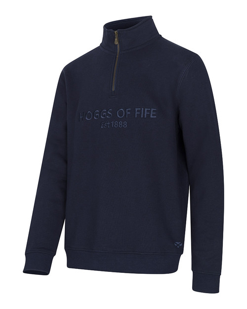 Hoggs Of Fife Men's Galloway 1/4 zip sweatshirt, polycotton sweatshirt brushed with fleece for added warmth.