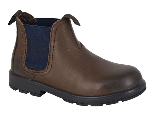 Roamers Children's Dealer Boots in brown waxy leather