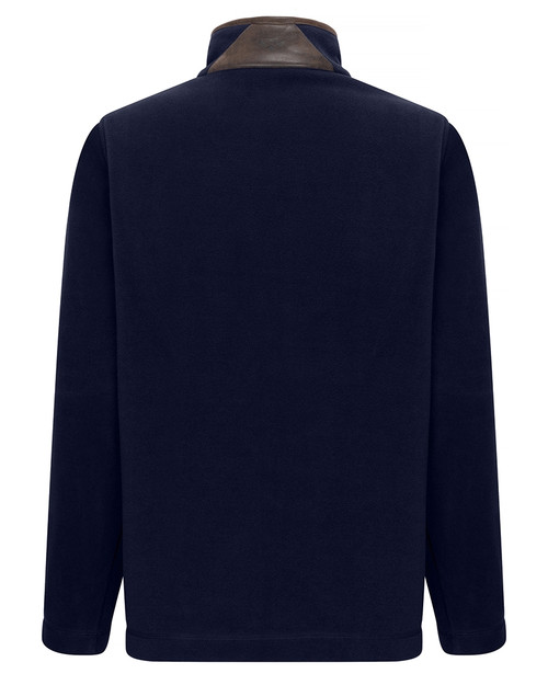 Hoggs Of Fife Ladies Stenton 1/4 zip pullover in Midnight Navy, faux suede piping.