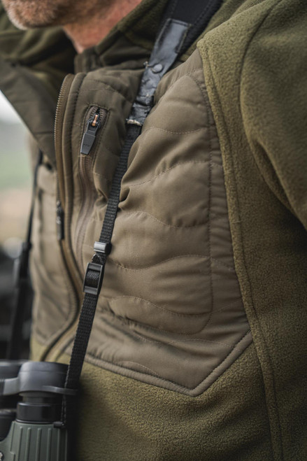 Seeland Men's Gale Fleece Jacket in Pine Green, light padding on chest.